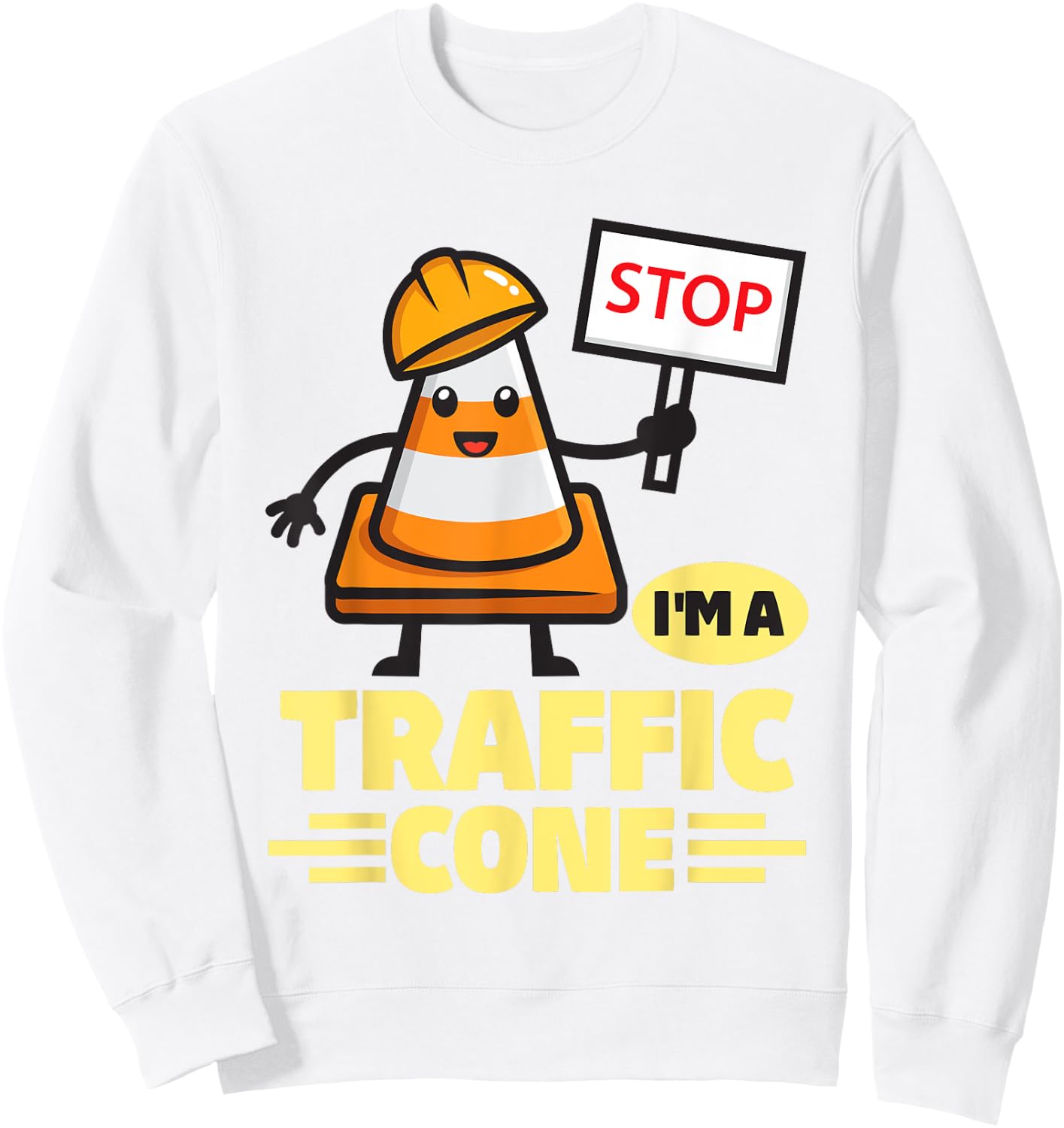 I'm A Traffic Cone Halloween Costume Sweatshirt - Sweatshirt | White