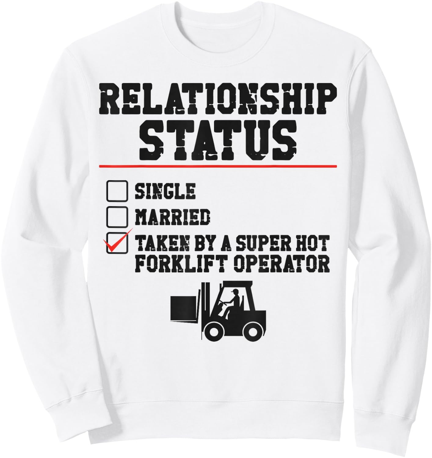 Certified Forklift Truck Operator Girlfriend Vintage Sweatshirt - Sweatshirt | White