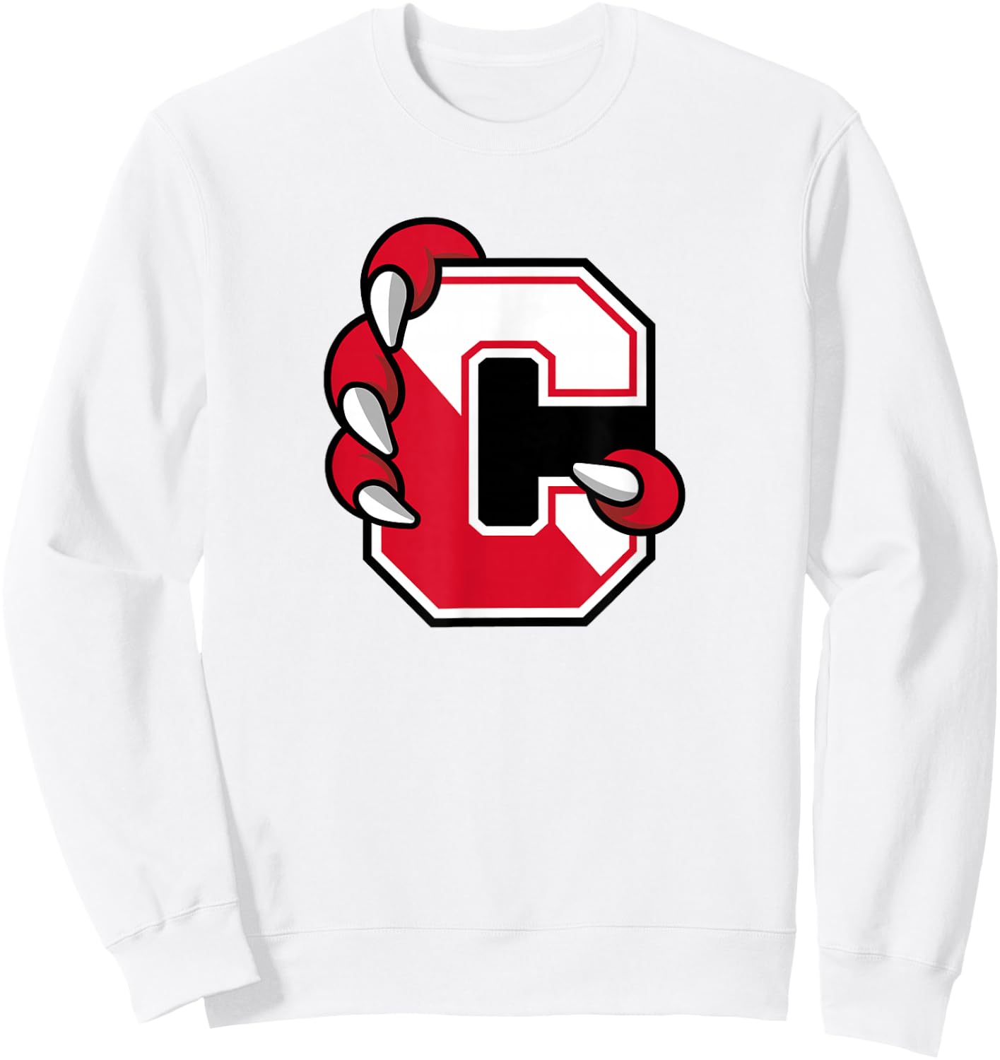 SUNY Cortland Red Dragons C Claw Logo Sweatshirt - Sweatshirt | White