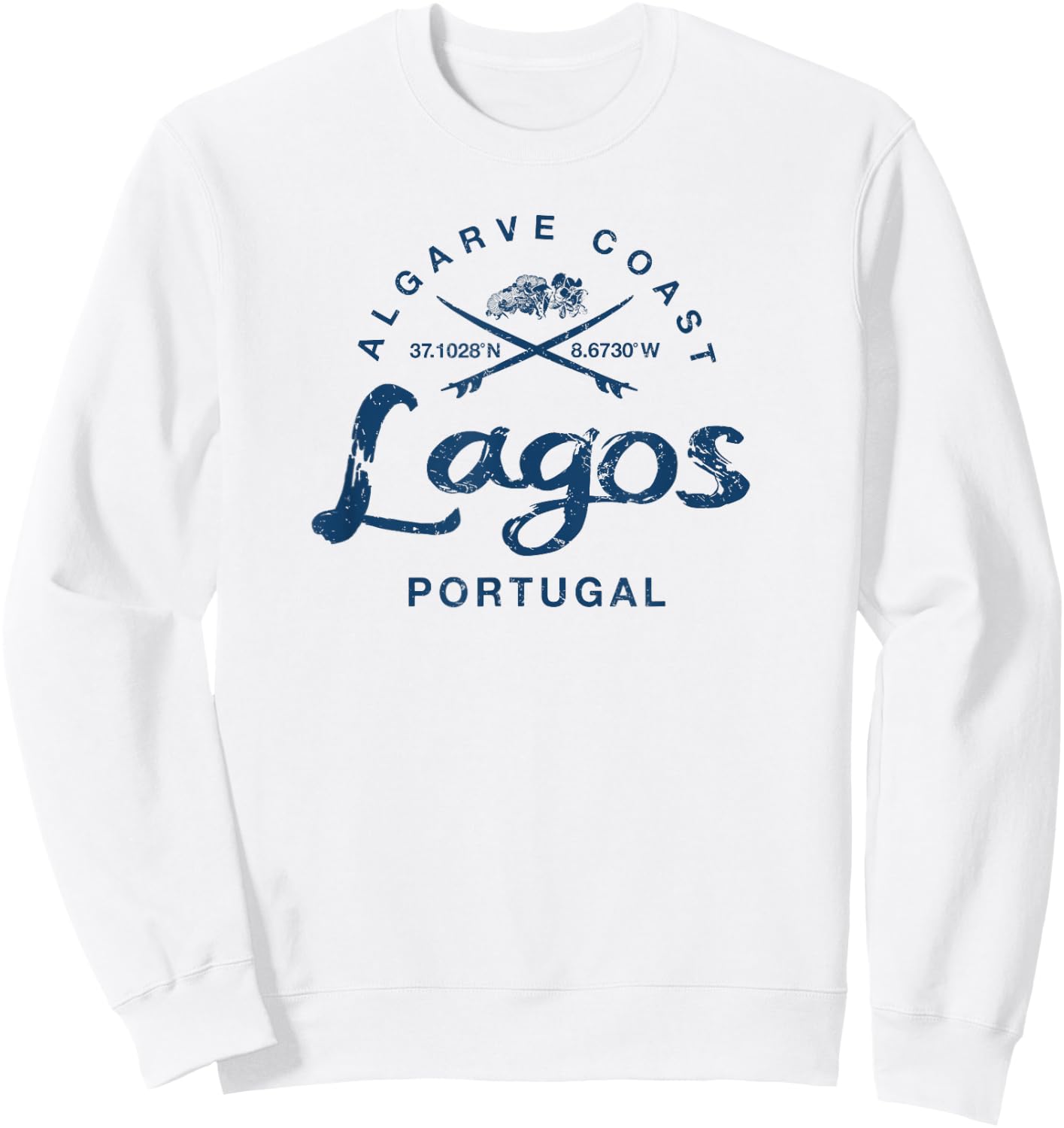 Portugal Lagos Surfing Vintage Sweatshirt - Sweatshirt | White