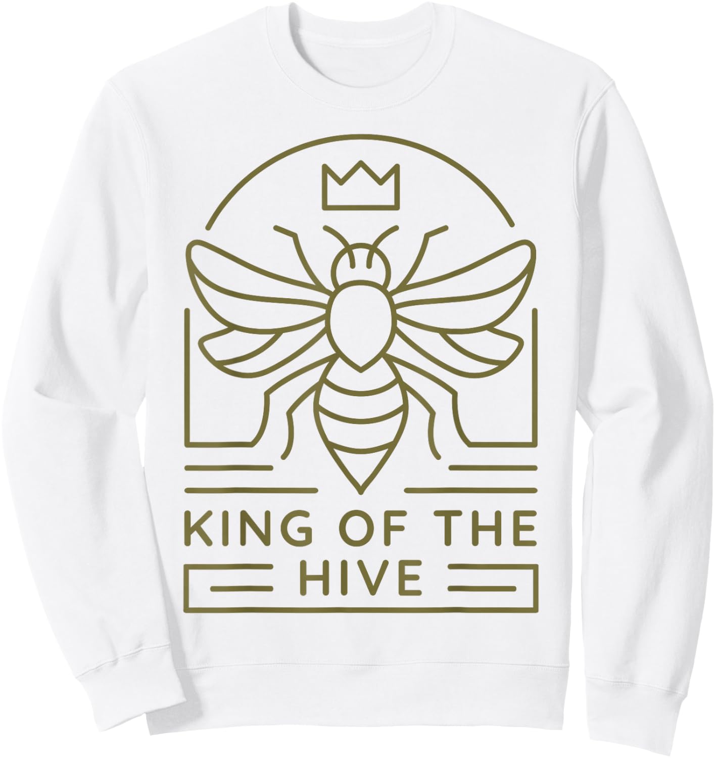 King Of The Hive Shirt Men Bee Lover Husband Beekeeper Sweatshirt - Sweatshirt | White