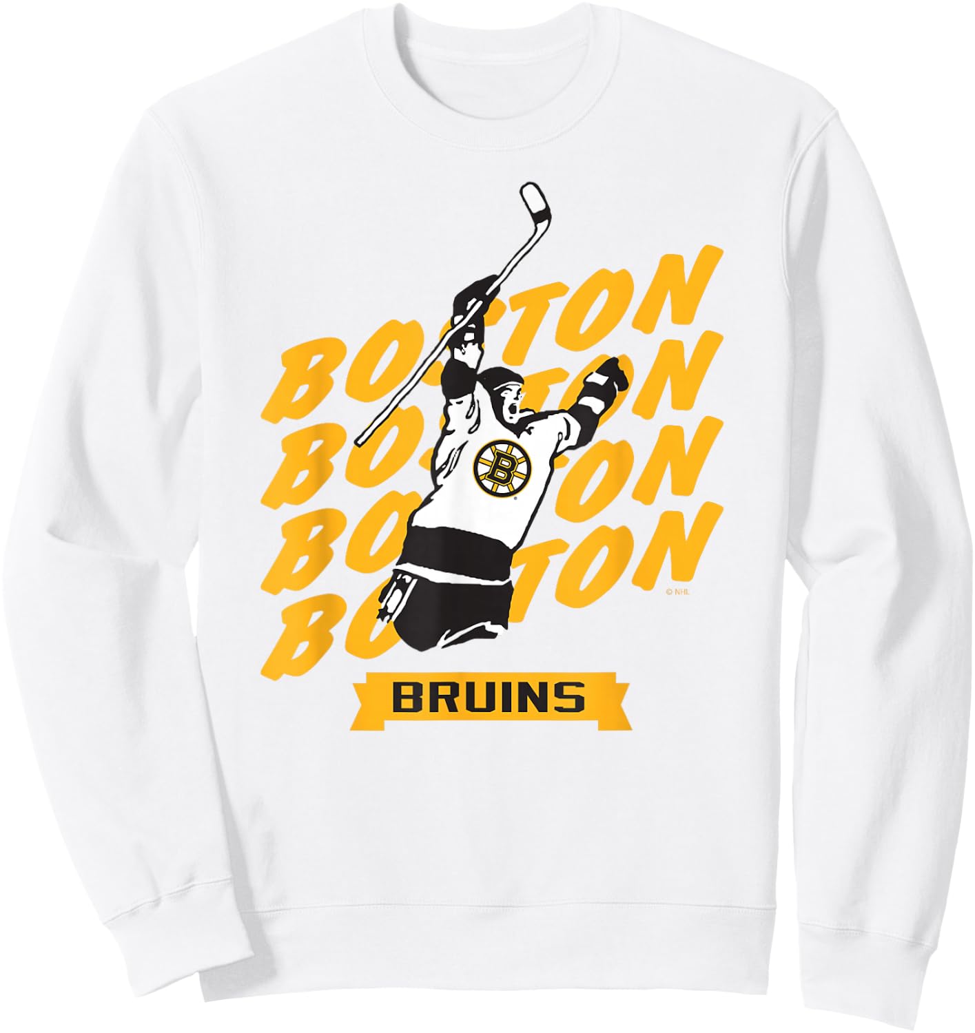 Boston Bruins Graffiti Gray Officially Licensed Sweatshirt - Sweatshirt | White