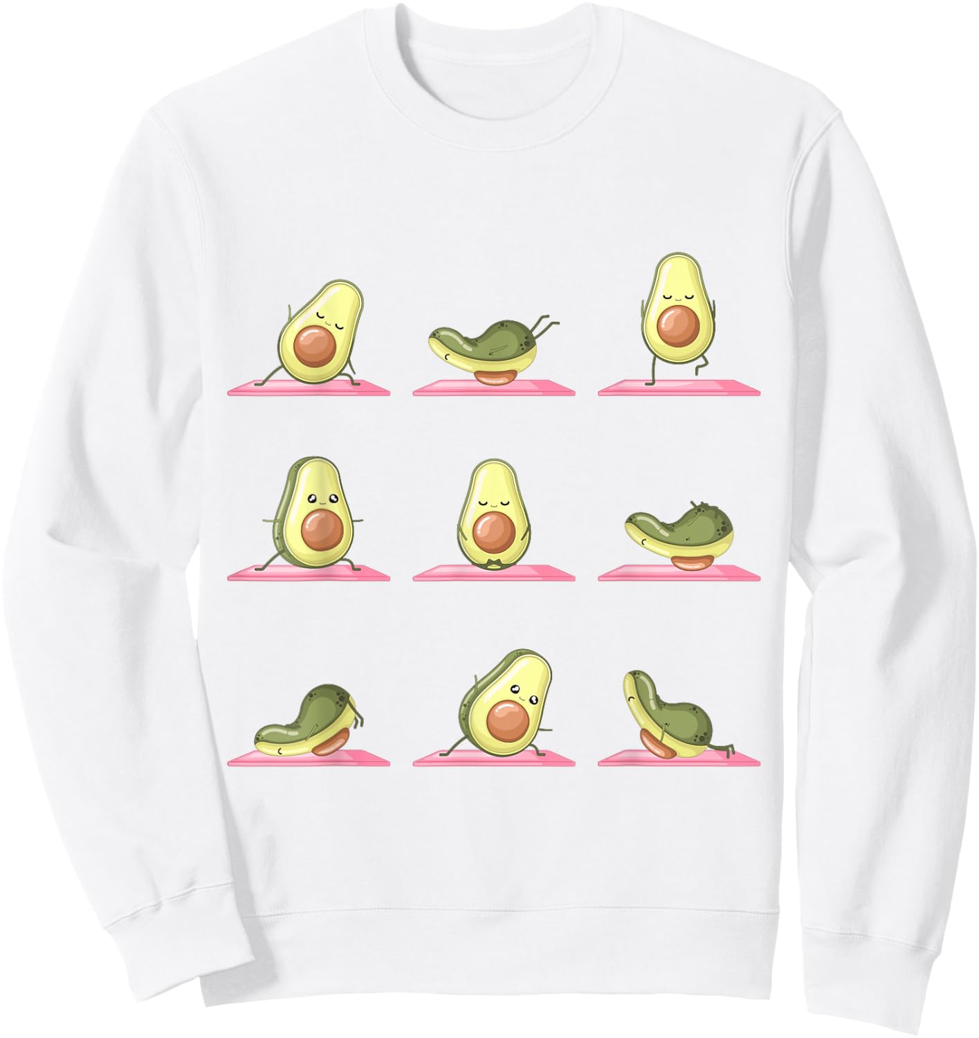 Avocado Yoga Pose Spruch Geschenk Gym Workout Niedlich Gym E Sweatshirt - Sweatshirt | White