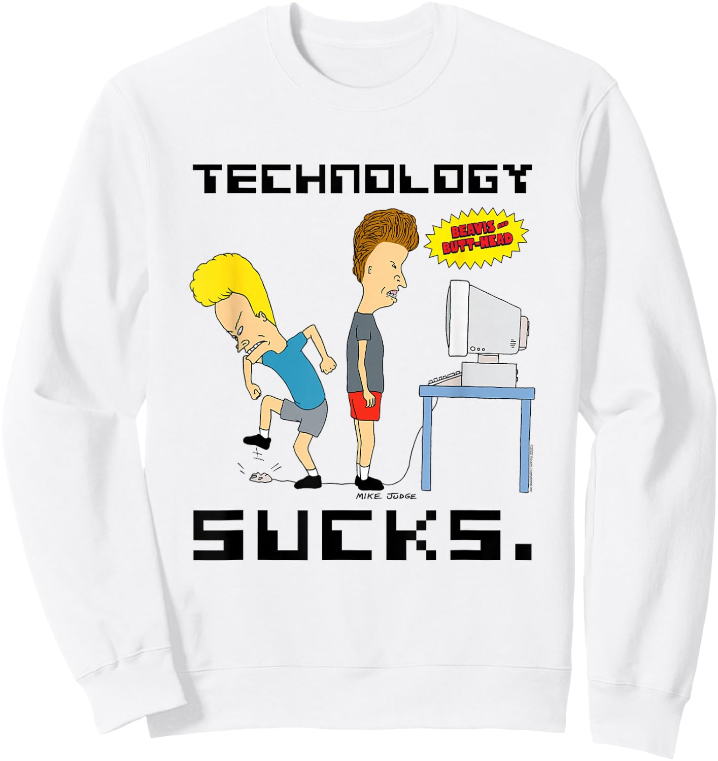 Beavis and Butt-Head Technology is Scheiße , gray, s Sweatshirt - Sweatshirt | White