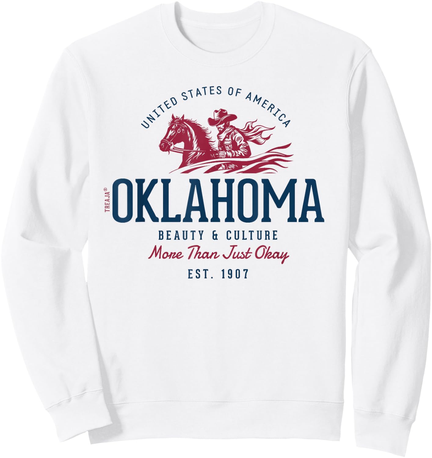 Vintage-Looking Oklahoma Sweatshirt - Sweatshirt | White