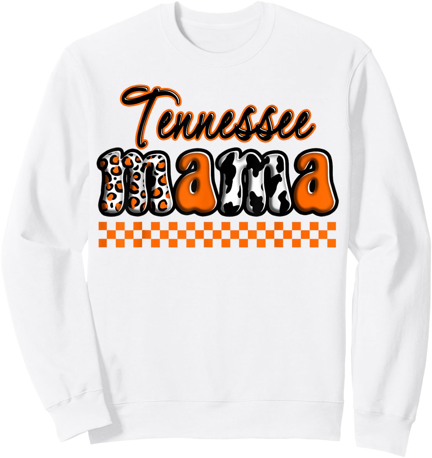 Tennessee Mama Mom Mommy Retro Checker Cheetah Country Sweatshirt - Sweatshirt | White
