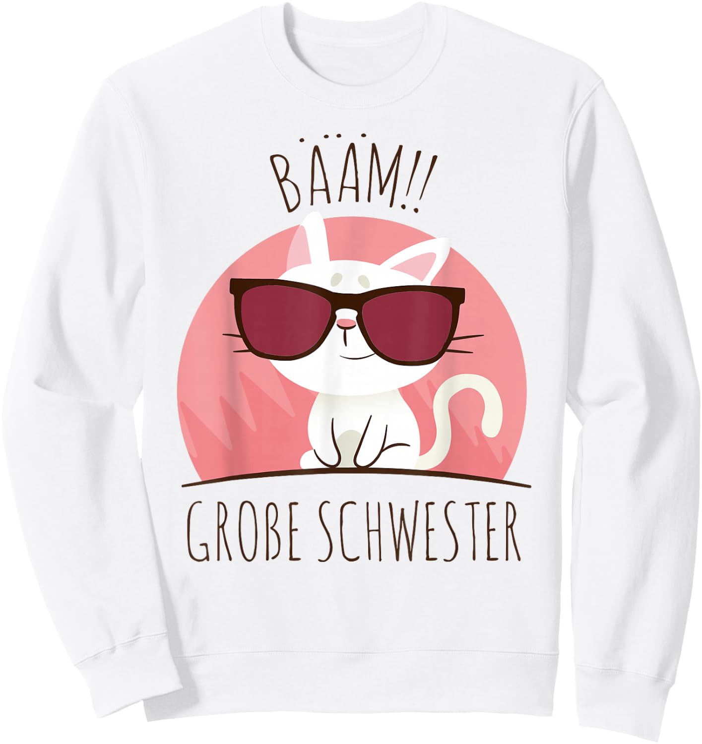 Big Sister 2022 Cool Cute Cat Sweatshirt - Sweatshirt | White