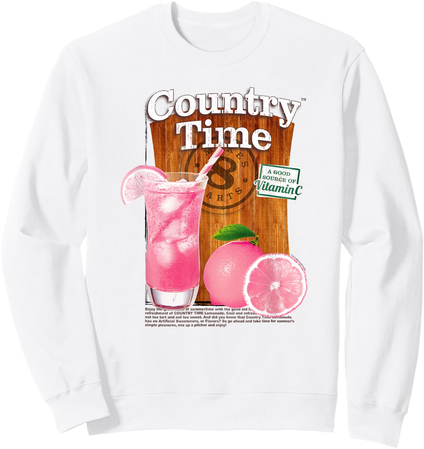 Country Time Pink Lemonade Classic Beverage Logo Sweatshirt - Sweatshirt | White