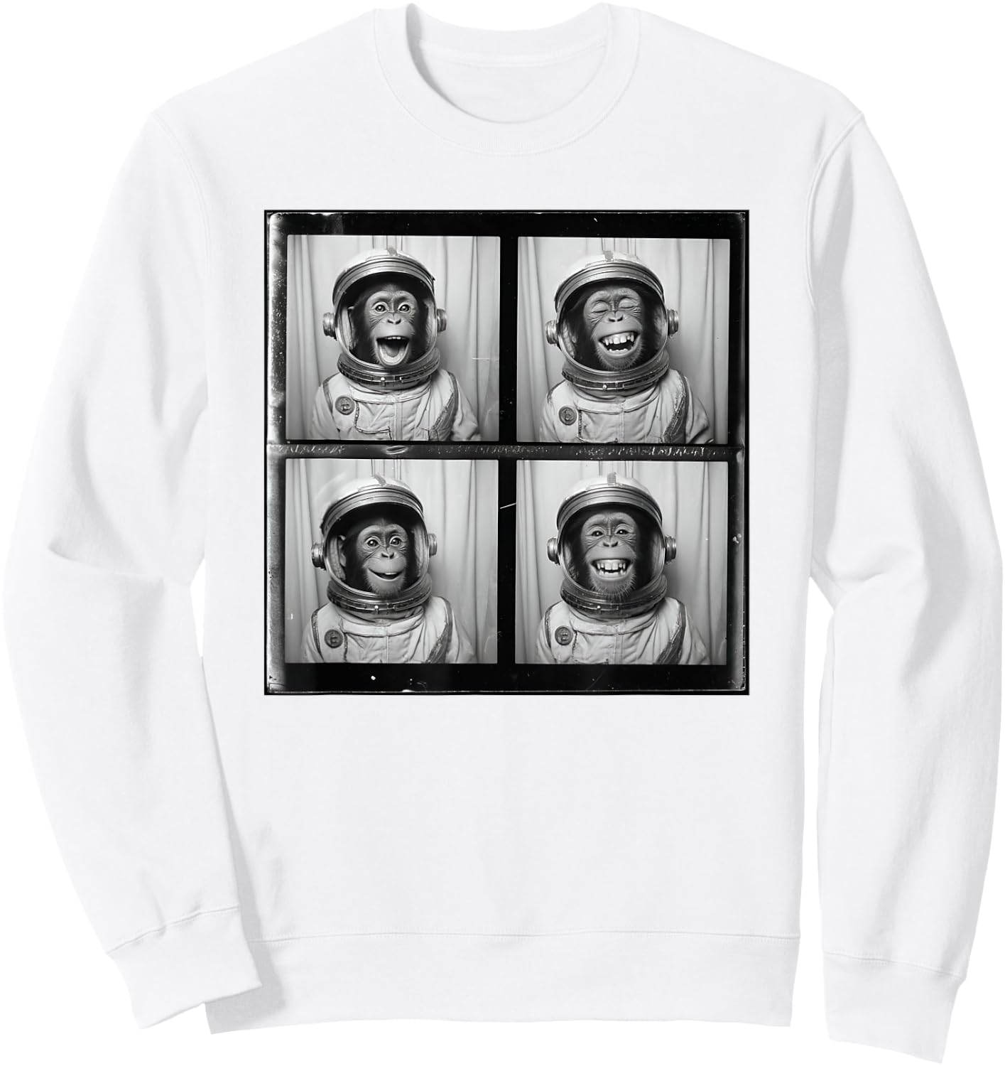 Monkey Chimp Astronaut Spacesuit Sweatshirt - Sweatshirt | White
