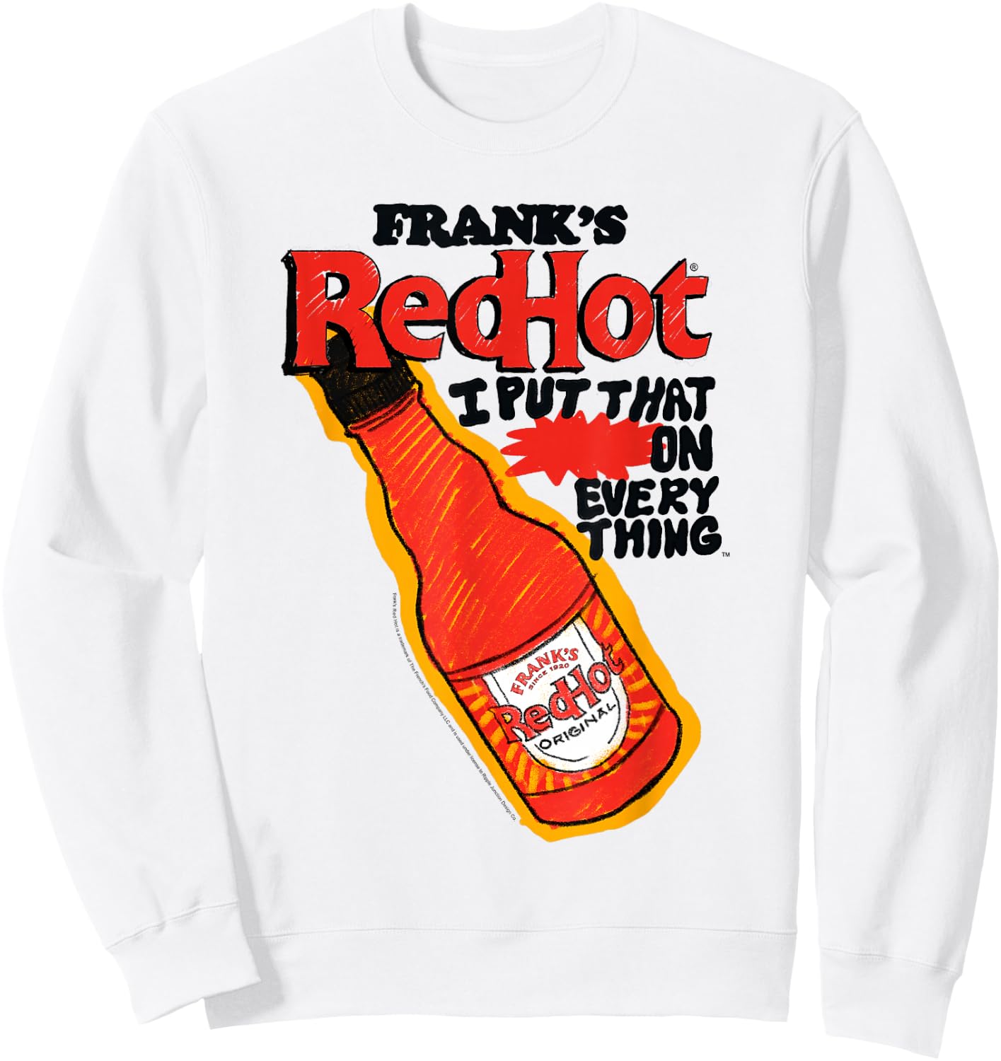 Frank’s RedHot Sauce Original Bottle Illustration Sweatshirt - Sweatshirt | White