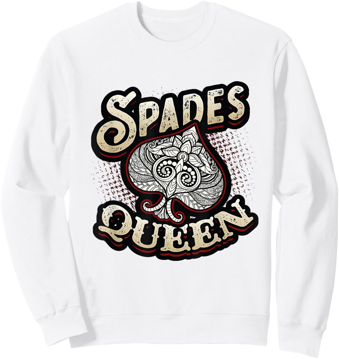 Spades Queen Spades Card Game Sweatshirt - Sweatshirt | White