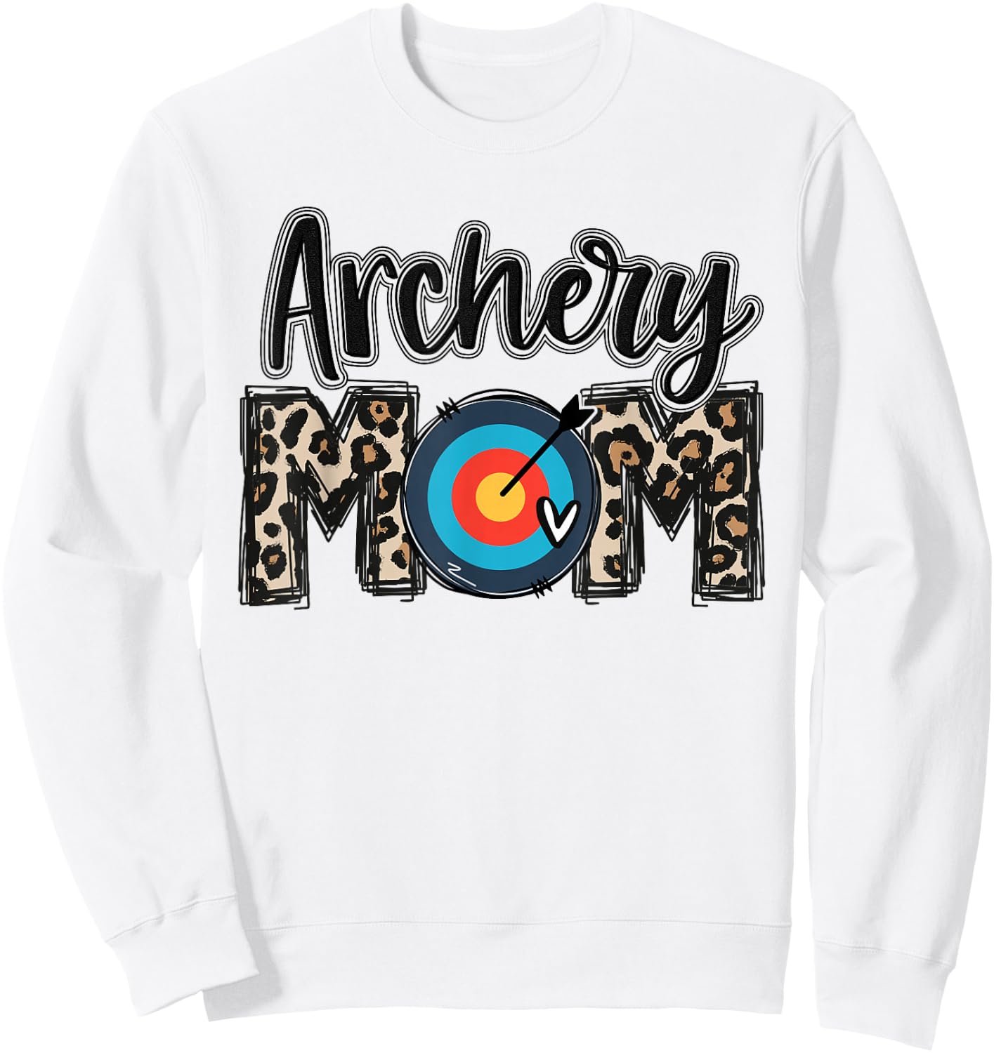 Leopard Archery Mom Bow Arrow USA Archery Mama Hunter Sweatshirt - Sweatshirt | White