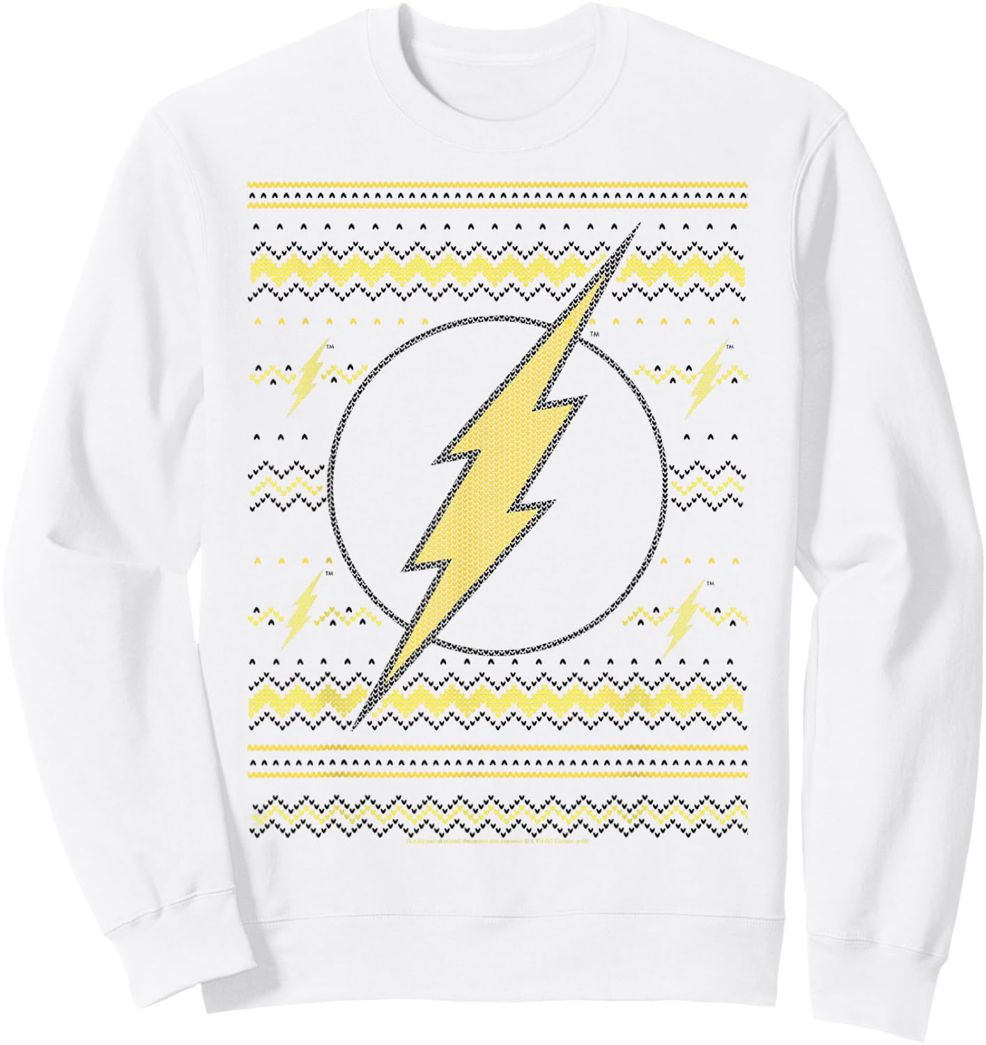 DC Comics The Flash Logo Christmas Sweater Style Sweatshirt - Sweatshirt | White