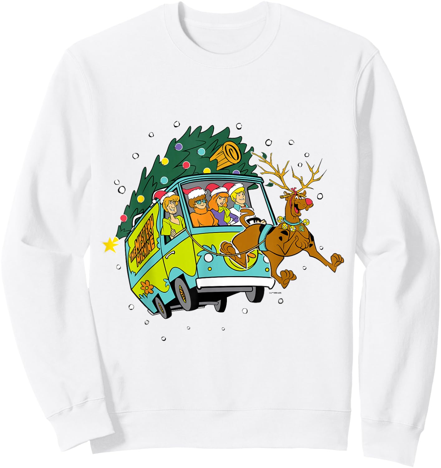 Christmas Scooby Doo Mystery Machine Reindeer Gang Sweatshirt - Sweatshirt | White