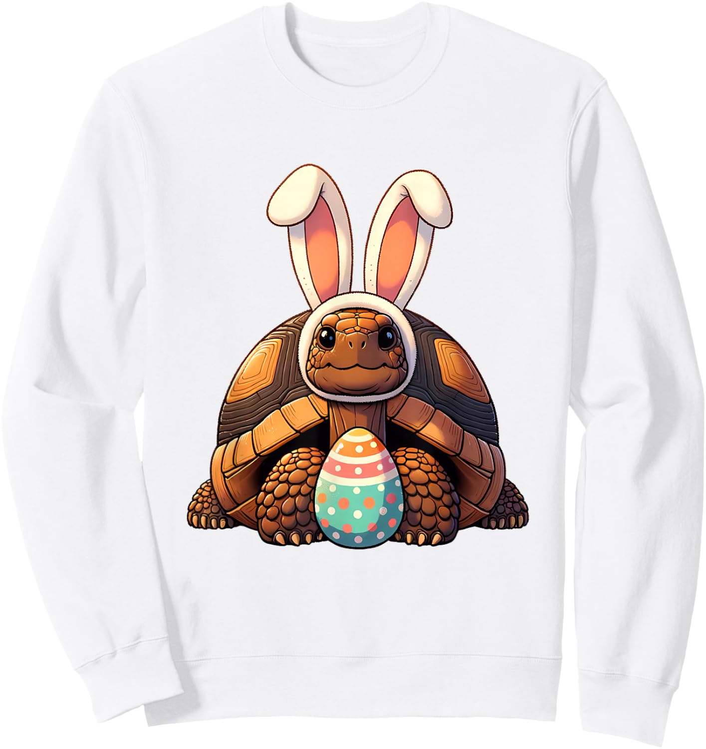 Happy Easter Tortoise Lovers Egg Eggs Bunny Rabbit Funny Sweatshirt - Sweatshirt | White