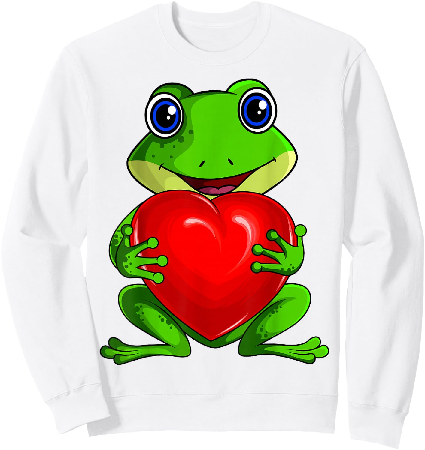 Frog Women's / Girls' Frog , Green Sweatshirt - Sweatshirt | White