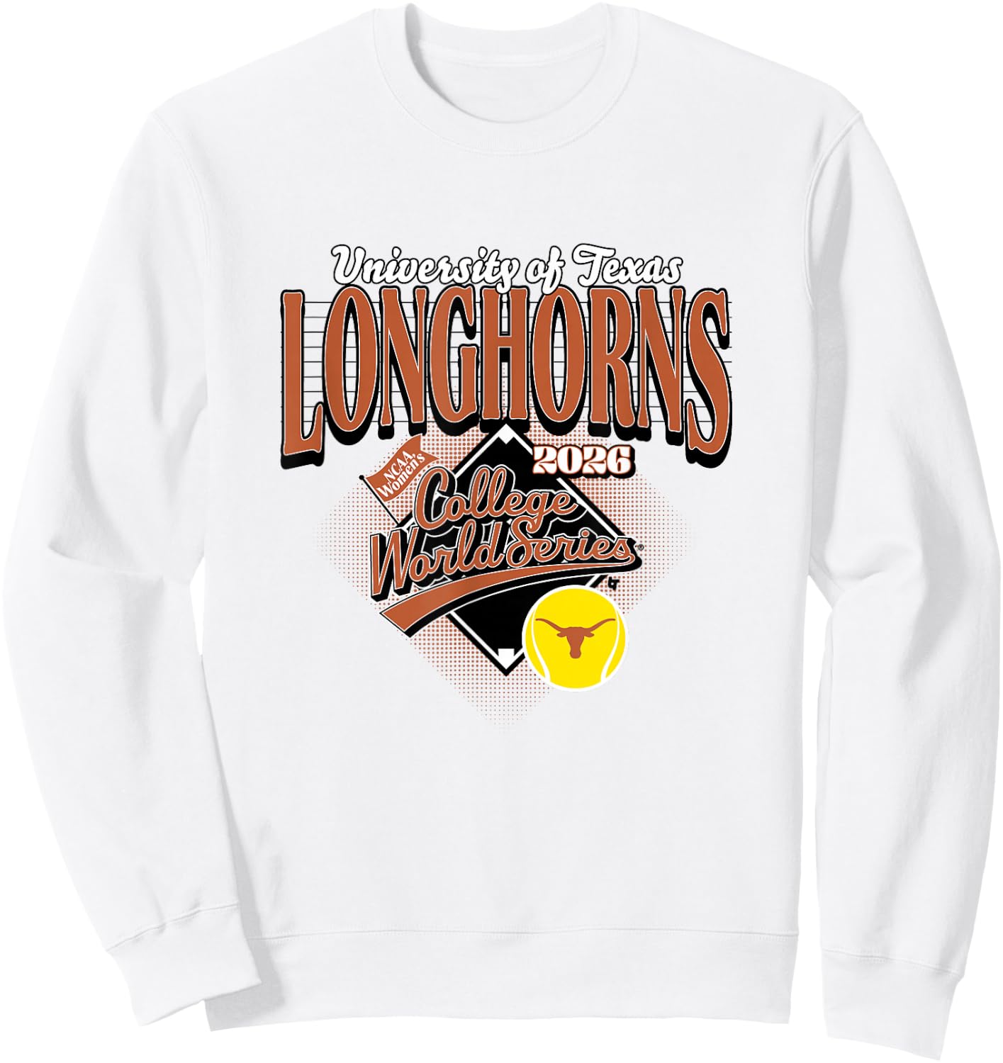 2026 Women's College World Series - Texas Longhorns Softball Sweatshirt - Sweatshirt | White