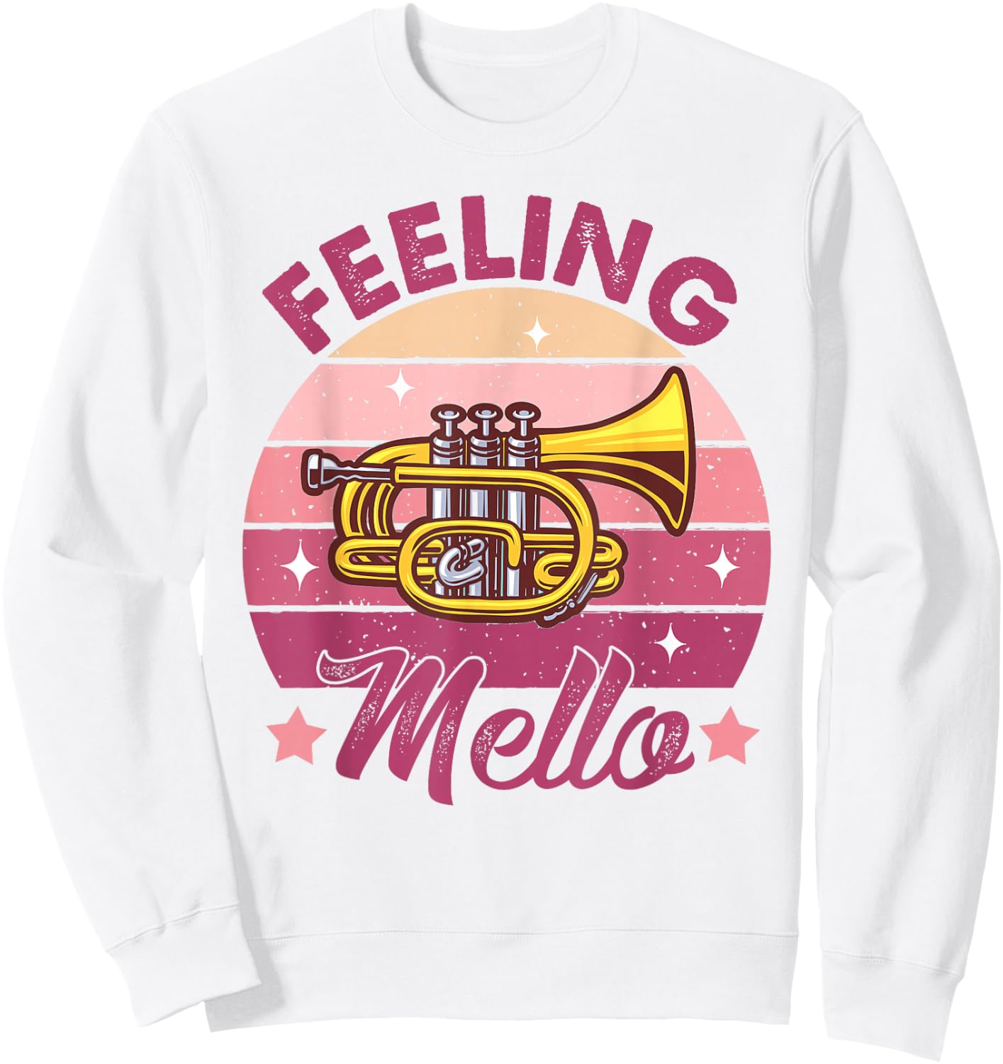 Mellophone Player Musician Marching Band Retro Feeling Mello Sweatshirt - Sweatshirt | White