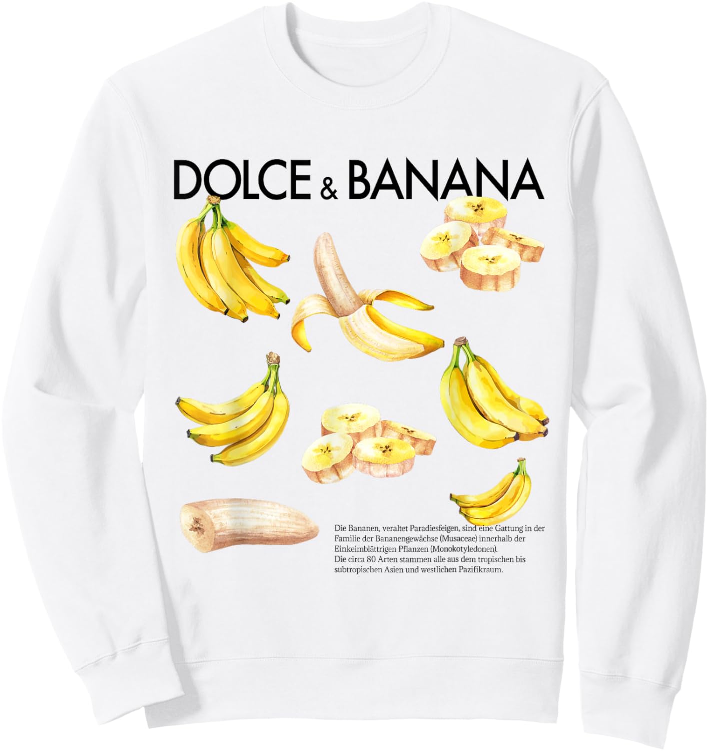 Dolce & Banana X Collage Designer Dolce and Banana Banana , White Sweatshirt - Sweatshirt | White