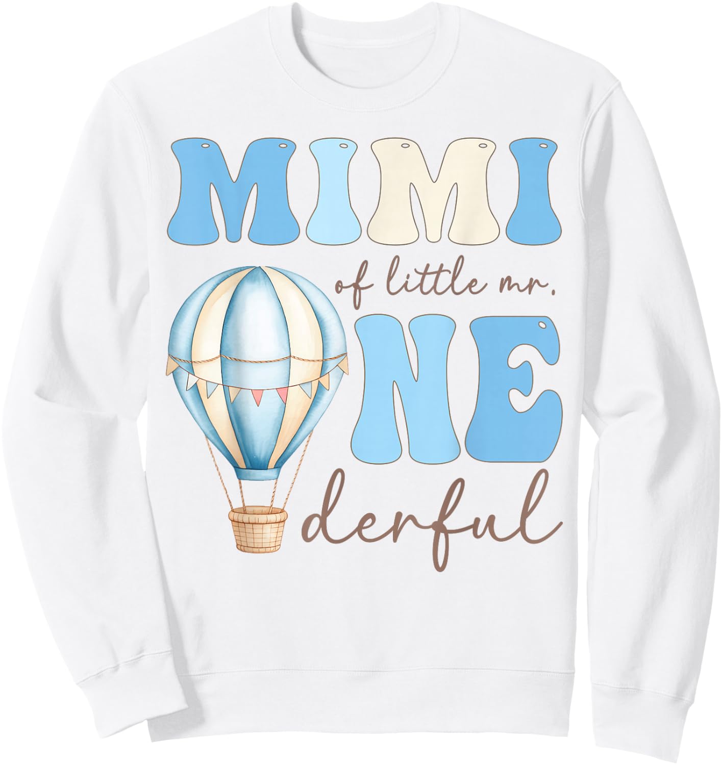 Mimi of Little Mr. Onederful 1st Birthday Boy Air Balloon Sweatshirt - Sweatshirt | White