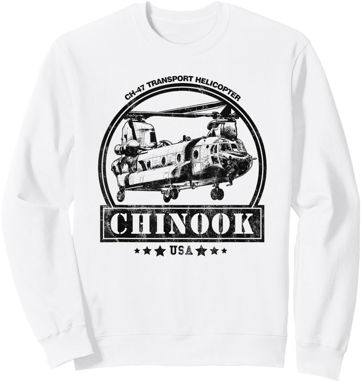 CH-47 Chinook Helicopter Sweatshirt - Sweatshirt | White