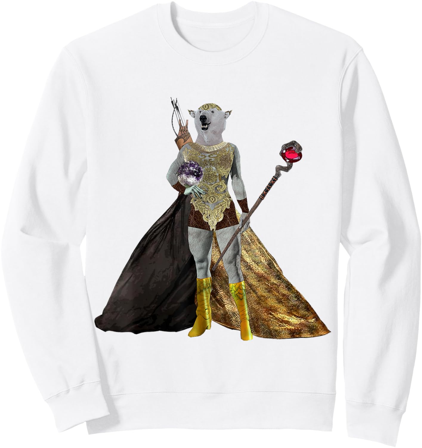 Alyse The Gold Elf Polar Bear Sorceress Sweatshirt - Sweatshirt | White