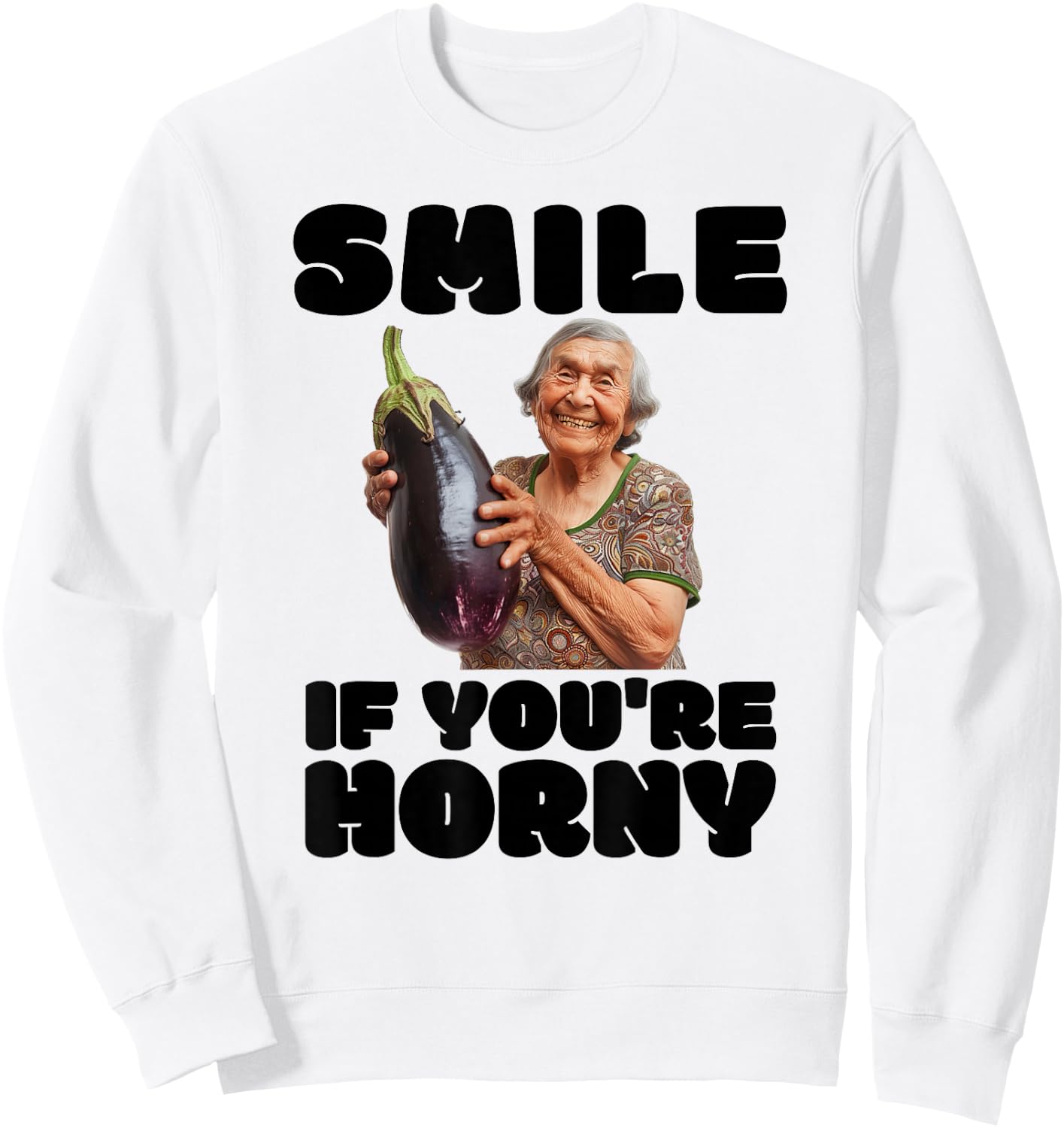 Lustige geile Aubergine Old Lady Unappropriate Peinlich Sweatshirt - Sweatshirt | White