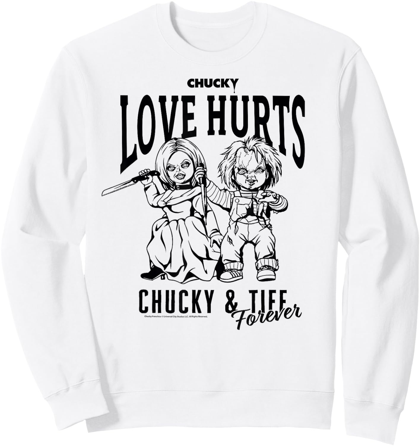 Chucky & Tiff Forever Love Hurts Sweatshirt - Sweatshirt | White