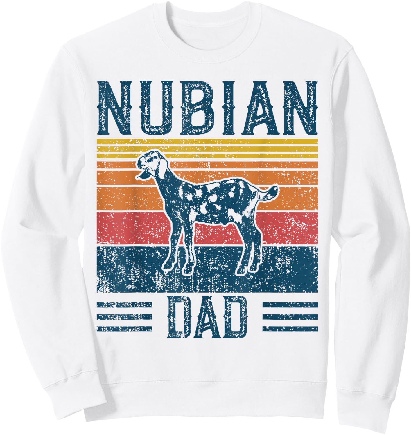 Best Goat Dad Men - Vintage Nubian Goat Sweatshirt - Sweatshirt | White