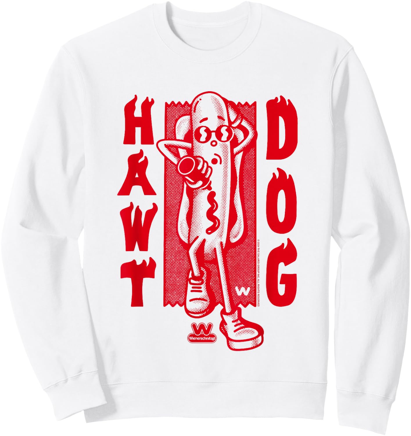 Wienerschnitzel Hawt Dog TDO Sunbathing With Ketchup Vintage Sweatshirt - Sweatshirt | White