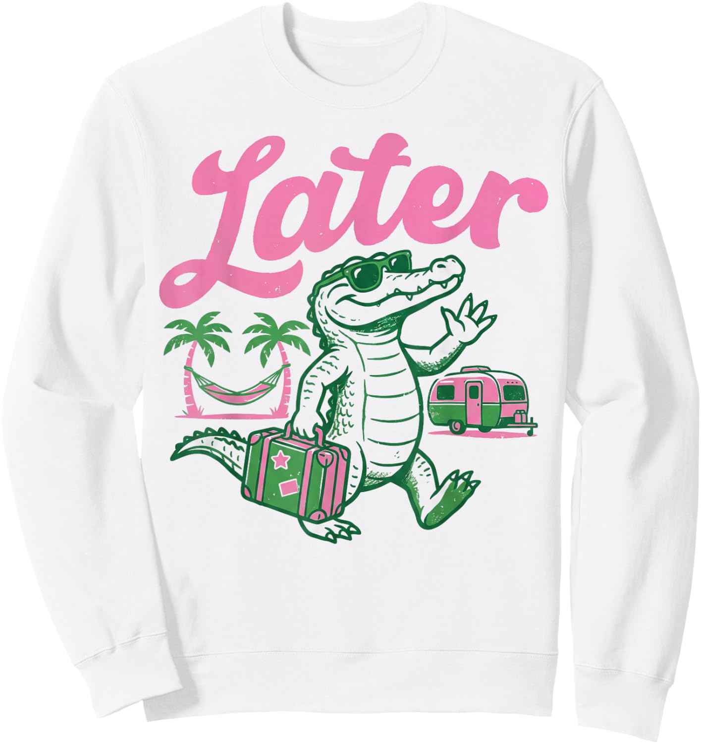 Later Gator Teacher Kids Summer Vacation Sweatshirt - Sweatshirt | White