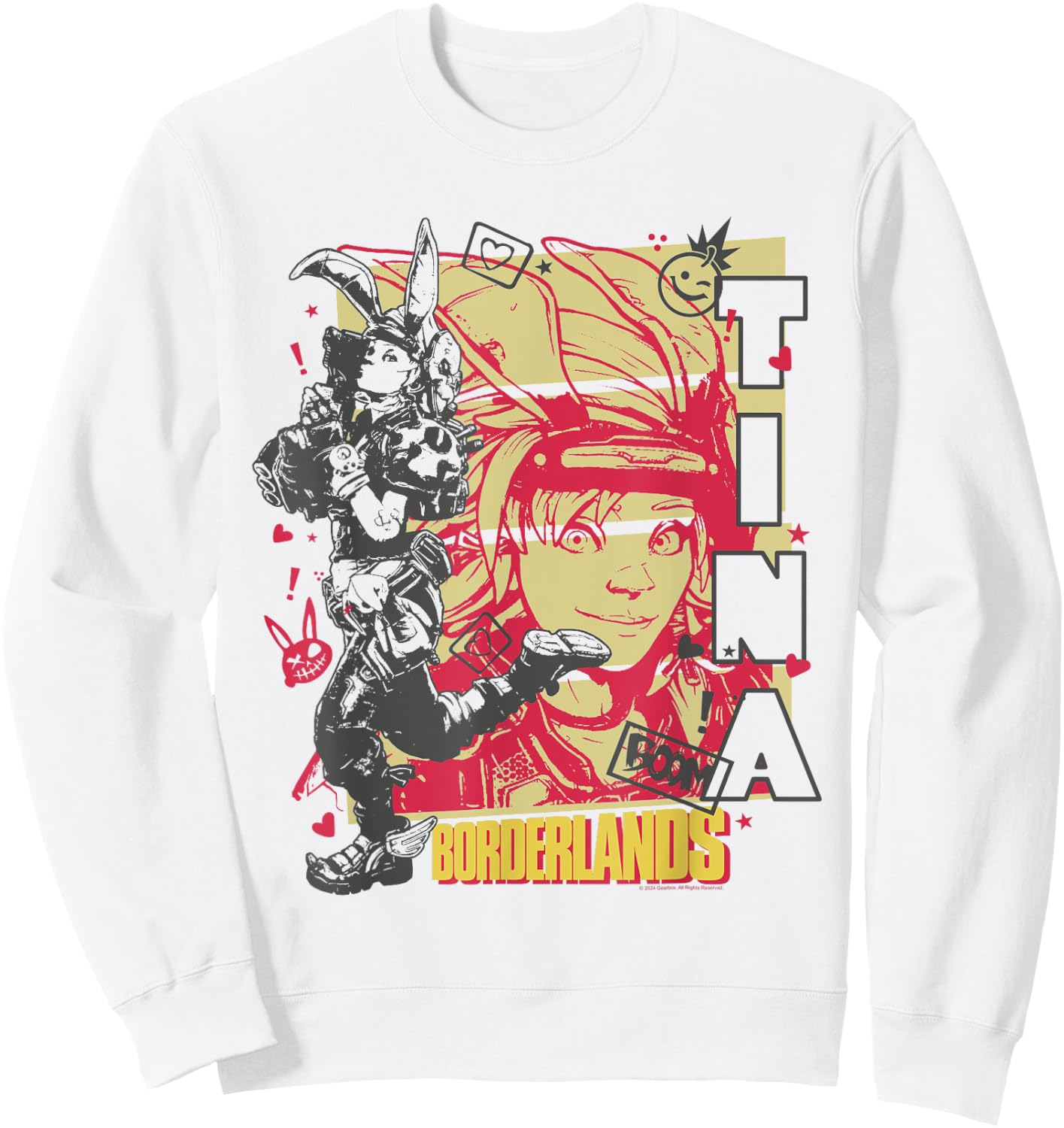 Ripple Junction x Borderlands Tiny Tina Boom Collage Gaming Sweatshirt - Sweatshirt | White