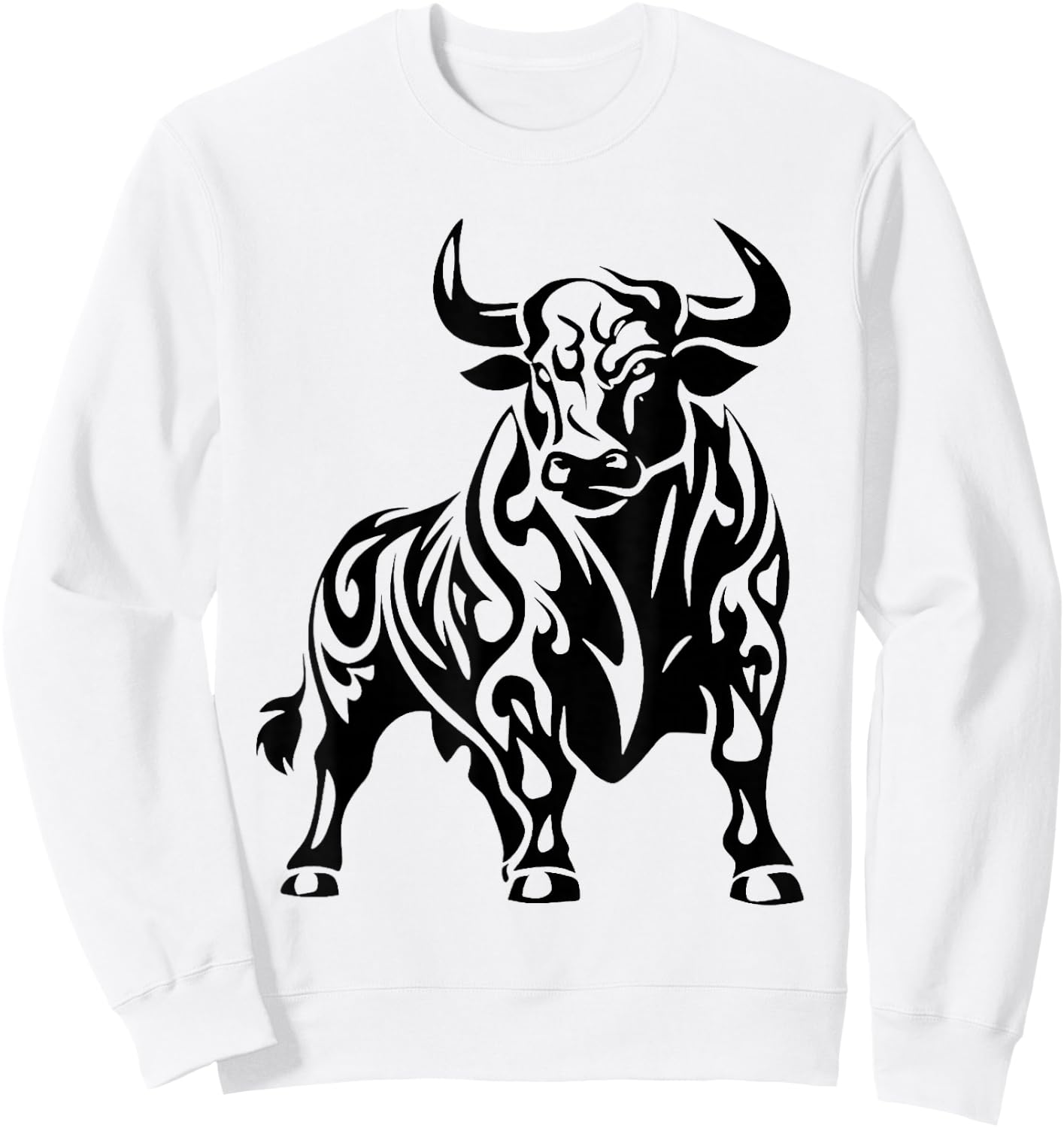 Wild and Mighty Bull - Majestic Pattern , grey, S Sweatshirt - Sweatshirt | White