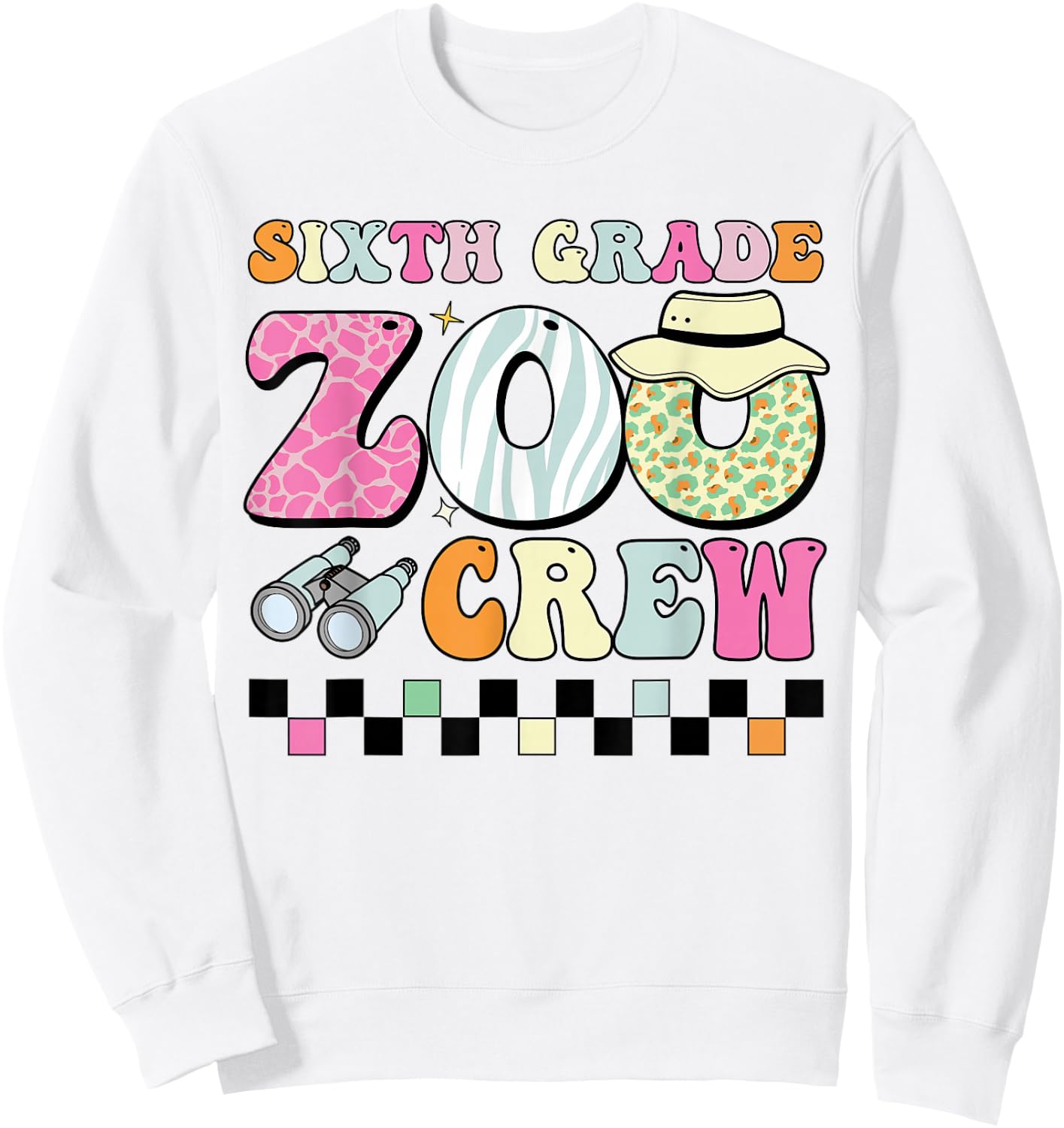 Field Zoo Trip Shirt For Teacher, Sixth Grade Crew Sweatshirt - Sweatshirt | White