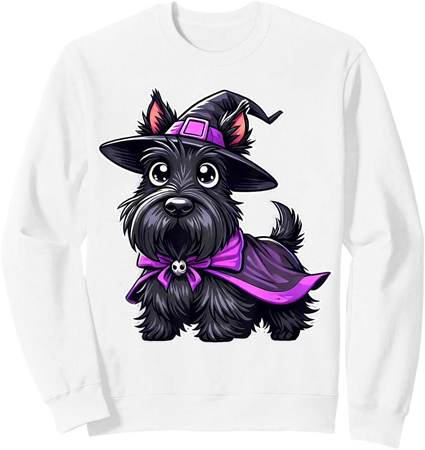 Scottish Terrier Halloween Witch Dog Scottie Lover Sweatshirt - Sweatshirt | White