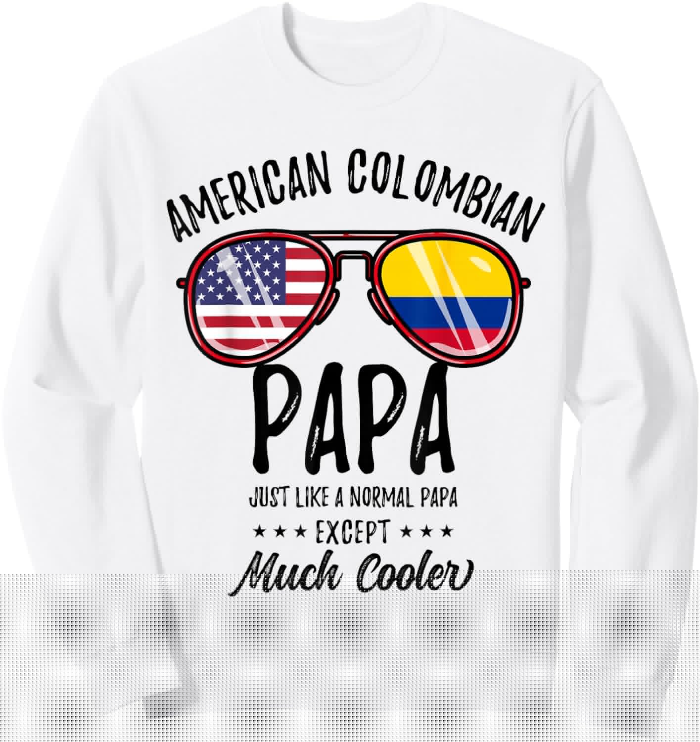 American Colombian Papa Colombian Fathers Day Sweatshirt - Sweatshirt | White
