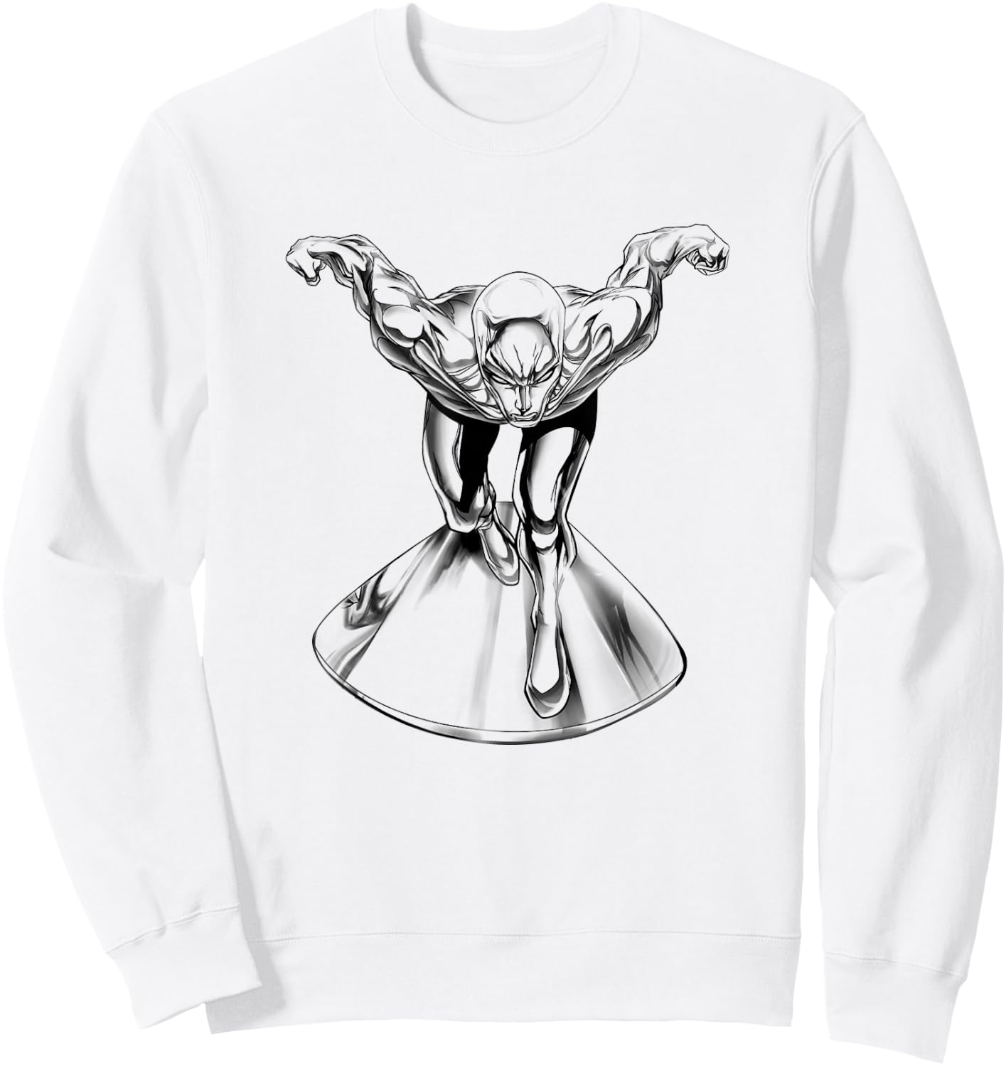 Marvel Comics Retro Classic Silver Surfer Big Chest Portrait Sweatshirt - Sweatshirt | White