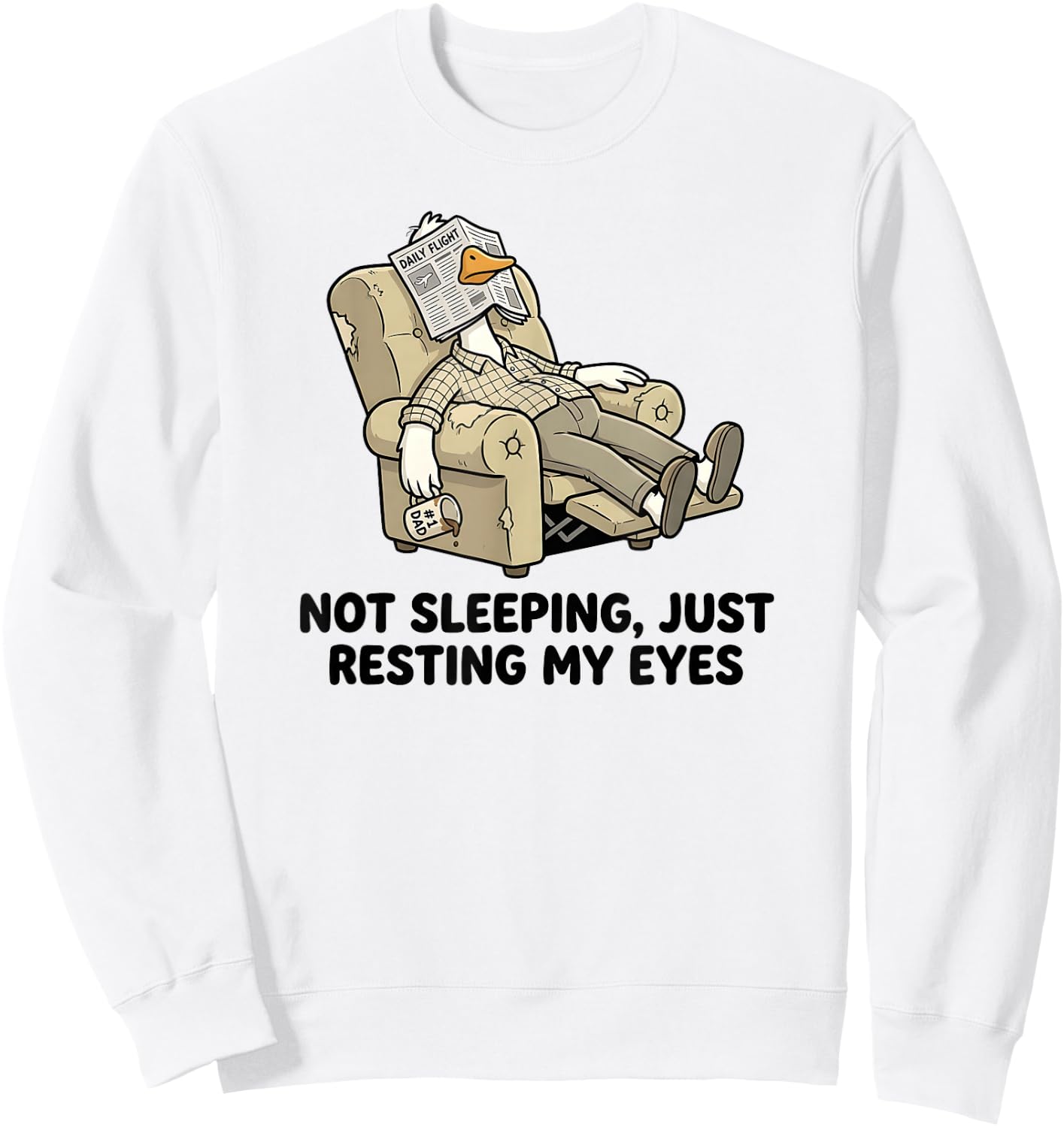 Not Sleeping Just Resting My Eyes Funny Dad Father’s Day Sweatshirt - Sweatshirt | White