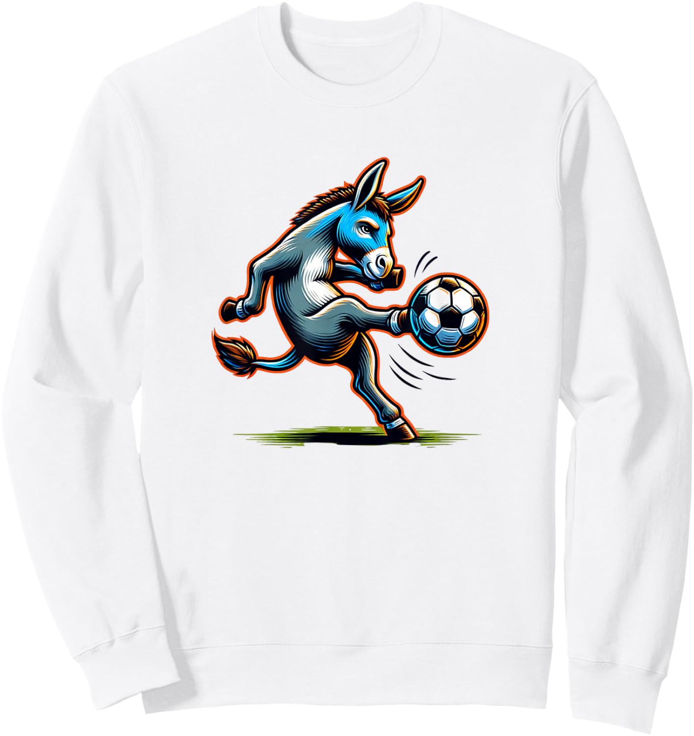 Donkey Kicking a Soccer Ball Sweatshirt - Sweatshirt | White