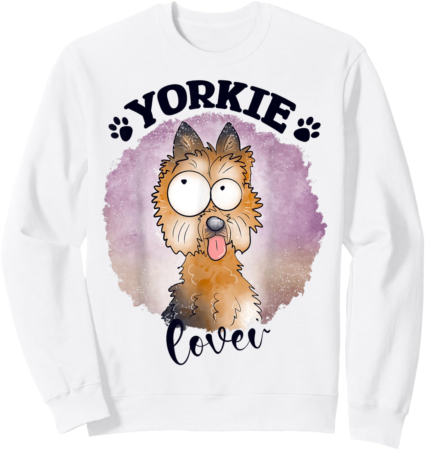 Yorkie Dog Mom Yorkshire Terrier Dad Kawaii Doodles Sweatshirt - Sweatshirt | White