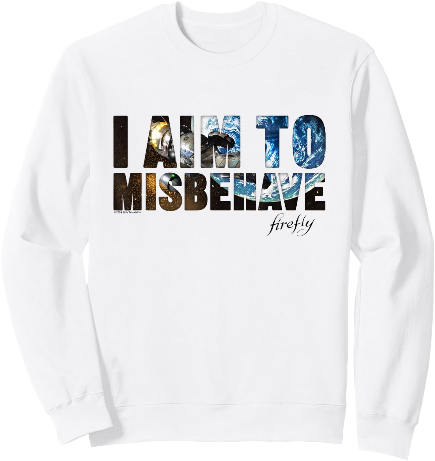 Firefly I Aim To Misbehave From The Galaxy Big Chest Logo Sweatshirt - Sweatshirt | White
