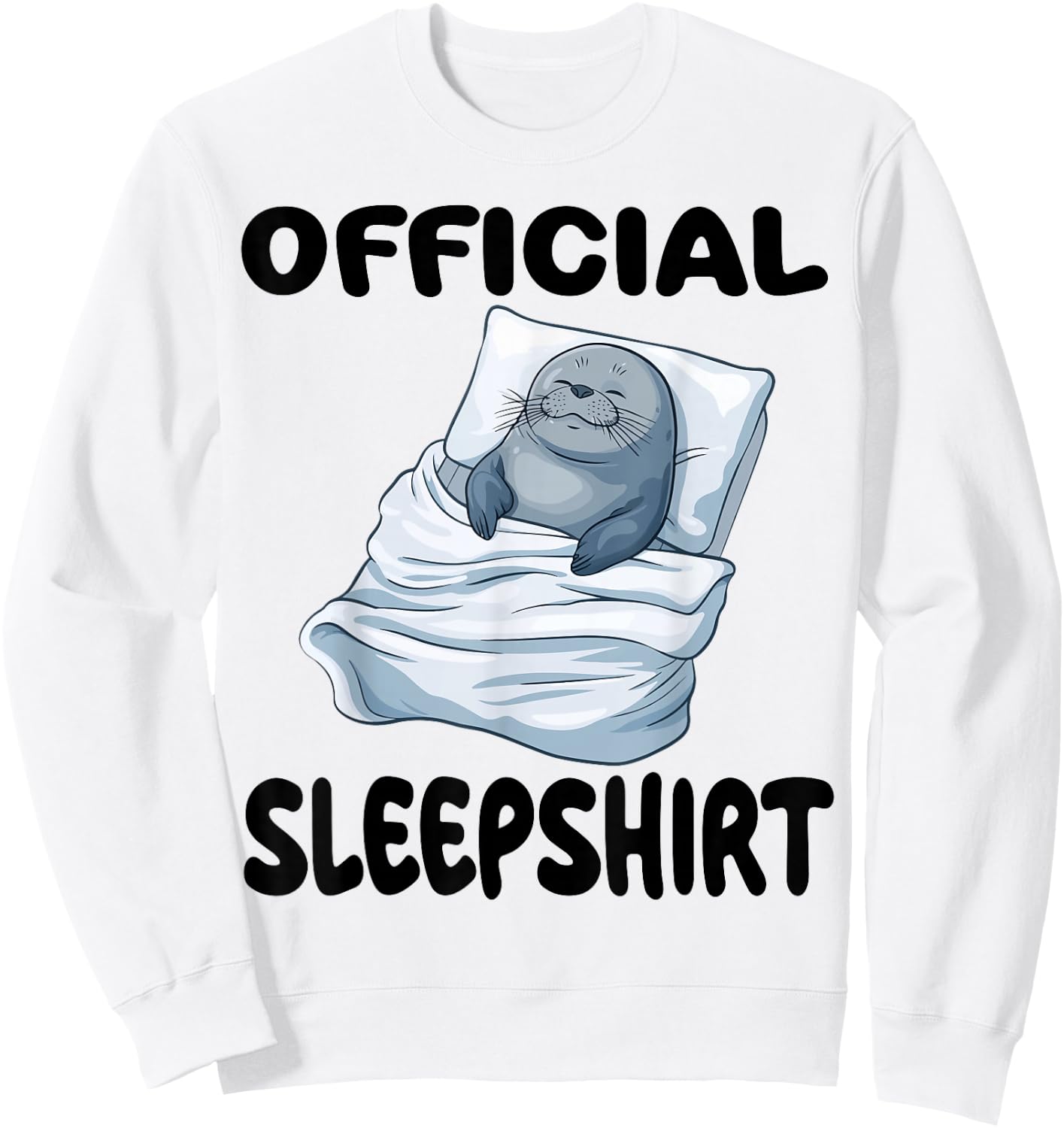 Seal Official Sleepshirt Pajamas Nightgown Sweatshirt - Sweatshirt | White