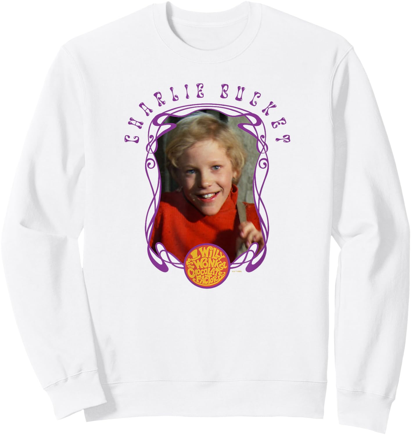Willy Wonka And The Chocolate Factory Charlie Bucket Frame Sweatshirt - Sweatshirt | White