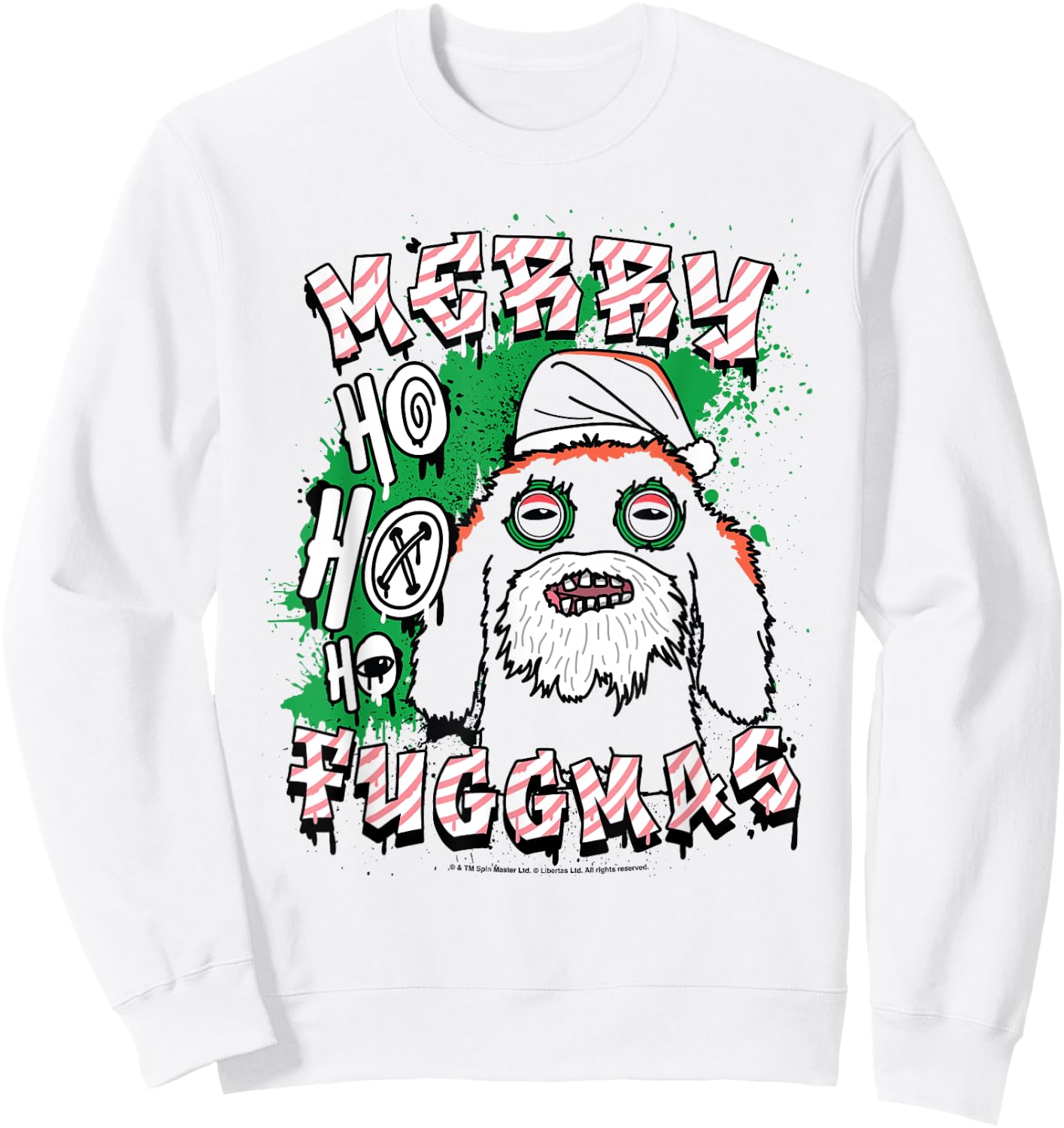 Fuggler Christmas Ho Ho Ho Merry Fuggmas Festive Fugg Sweatshirt - Sweatshirt | White