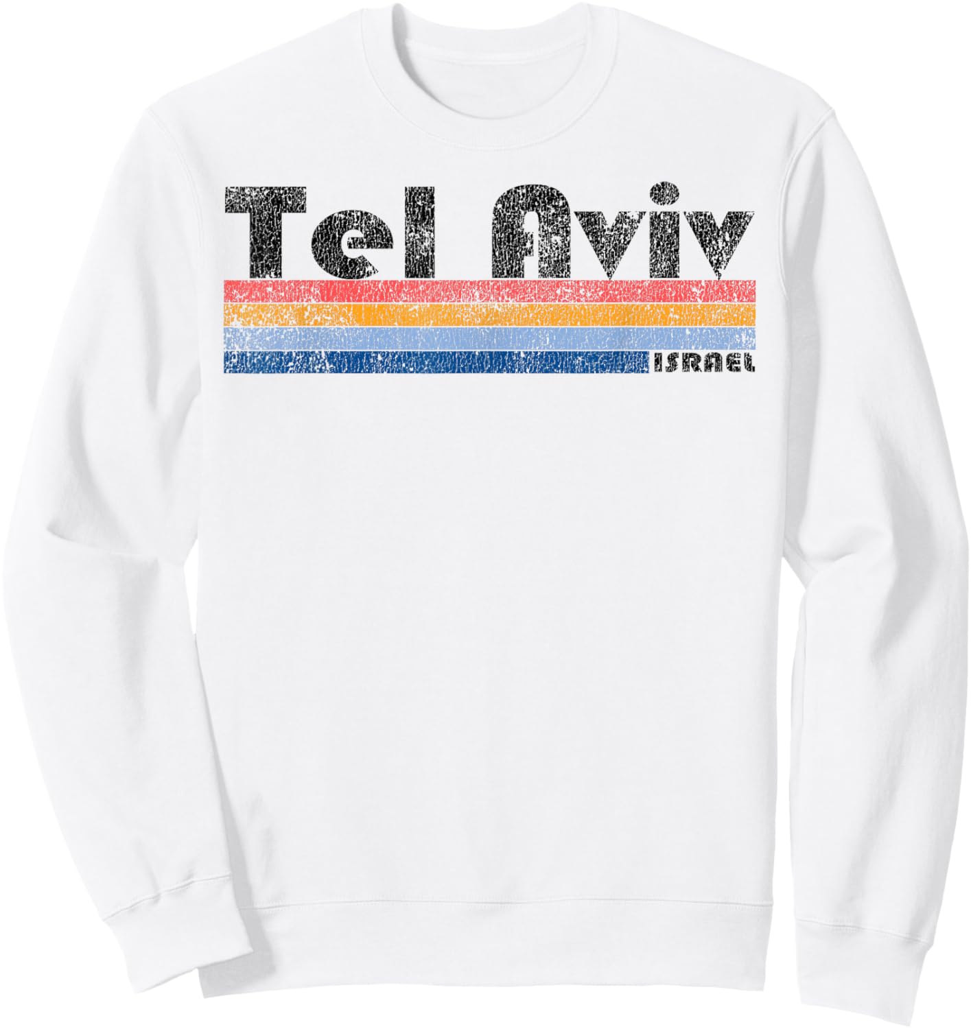 Vintage 1980s Style Tel Aviv Israel Sweatshirt - Sweatshirt | White