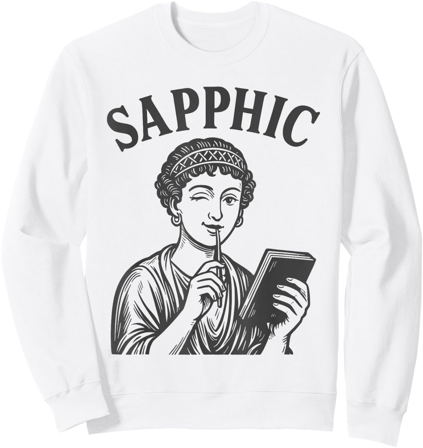 Lesbian Sapphic Poet Retro Sappho Sweatshirt - Sweatshirt | White