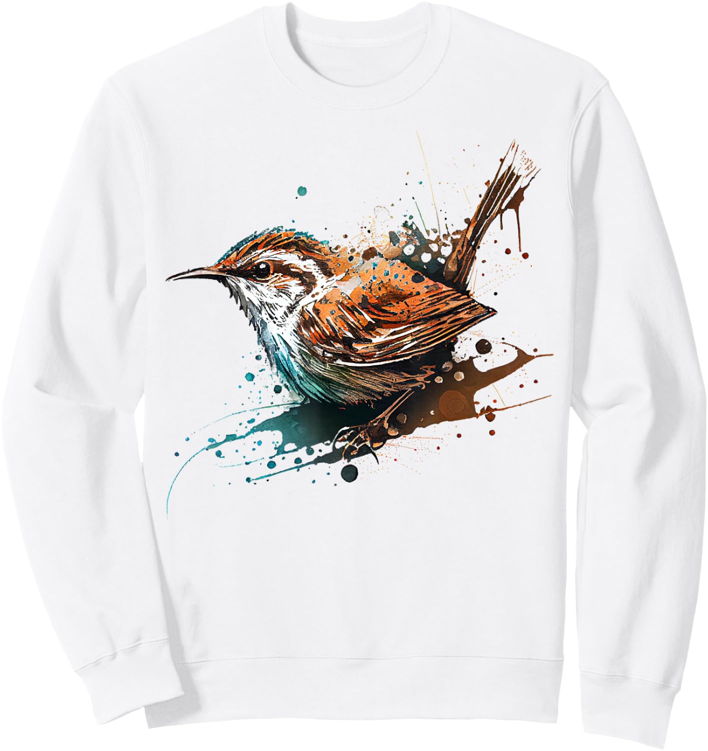 Wren, cute bird painting Sweatshirt - Sweatshirt | White