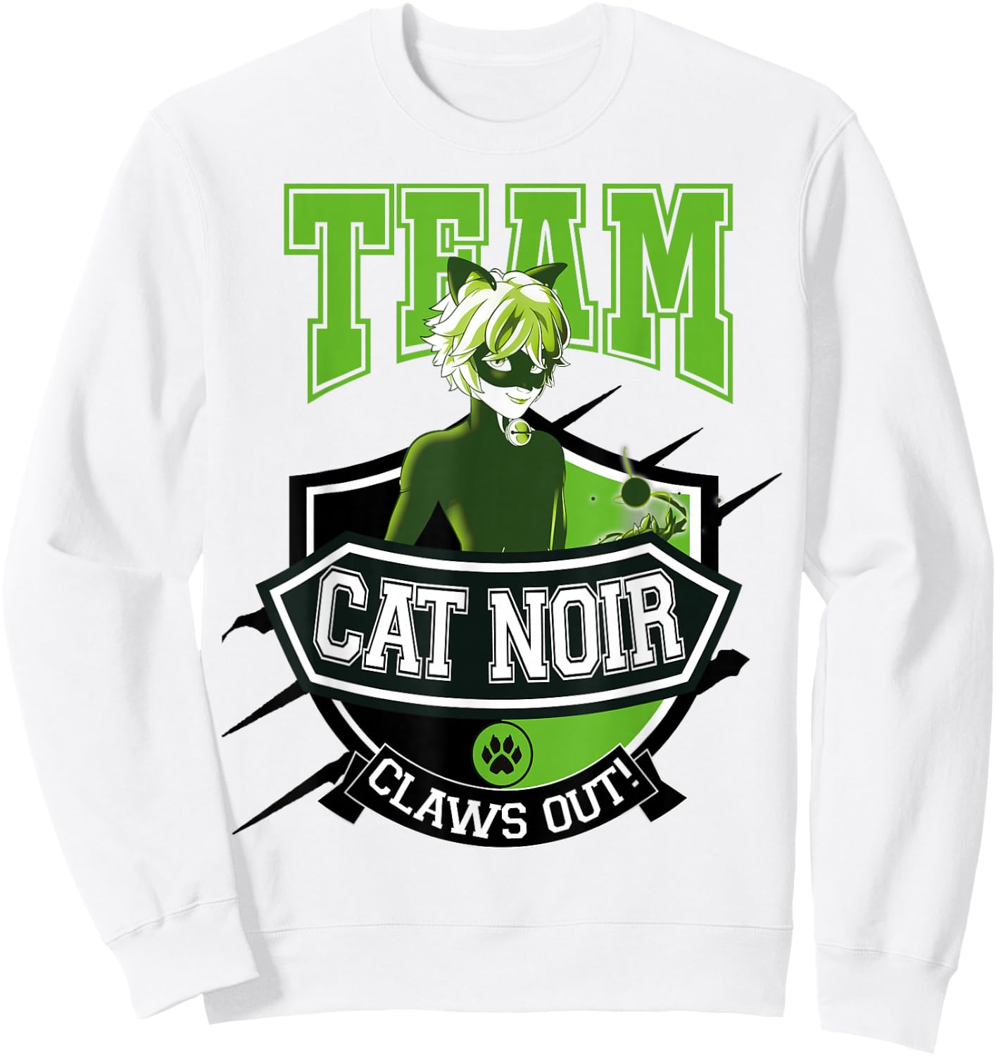 Miraculous Ladybug - Team Cat Noir Sweatshirt - Sweatshirt | White