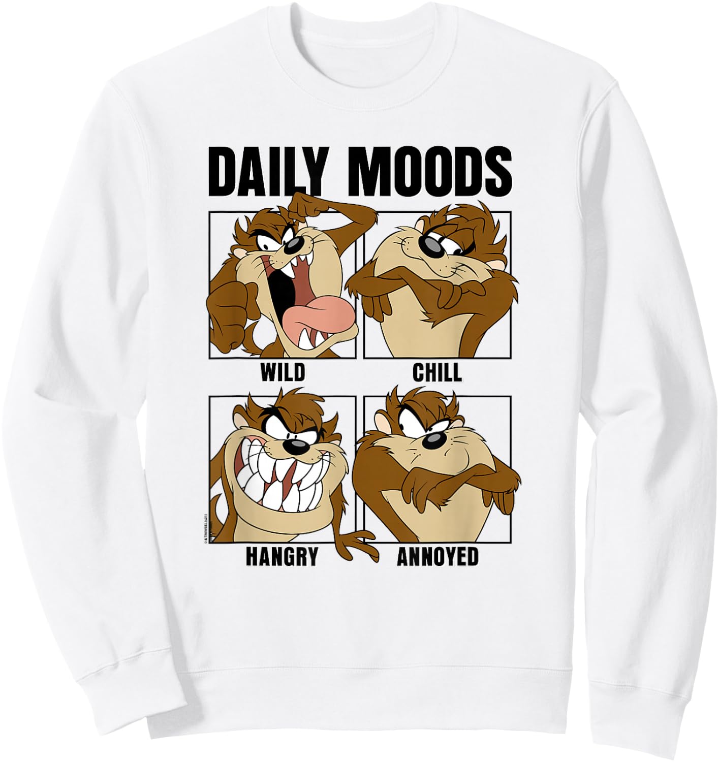 Looney Tunes Tazmanian Devil Daily Moods Panels Small Sweatshirt - Sweatshirt | White