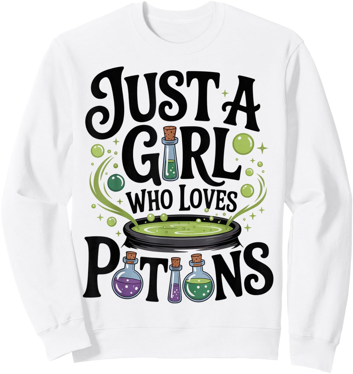 Witch Spells Potion Just a Girl Who Loves Potions Wiccan Sweatshirt - Sweatshirt | White